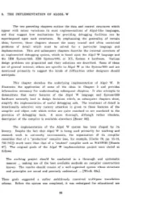 5. the Implementation of Algol W