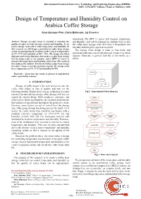Design of Temperature and Humidity Control on Arabica Coffee Storage