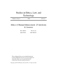 Ethics of Human Enhancement: 25 Questions & Answers
