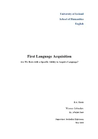 First Language Acquisition