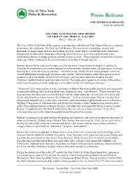 For Immediate Release the Park