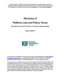 Glossary of Platform Law and Policy Terms