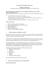 Information for the User Solpadeine Soluble Tablets Paracetamol