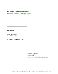 Joe Karr Oral History Transcript.Pdf