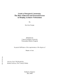 Limits of Imagined Community. the Role of Internal and External