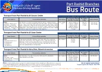 Port Rashid Bus Flyer