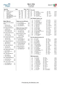 Provided by All-Athletics.Com Men's 100M
