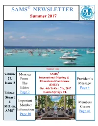 Sams Newsletter