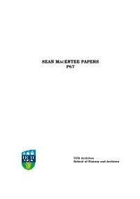 Sean Macentee Papers P67