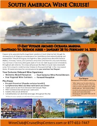 South America Wine Cruise!