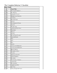 The Complete Babylon 5 Checklist