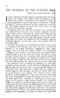 THE REVISION of the VULGATE Big by DOM ADRIAN WELD-BLUNDELL, 6 (