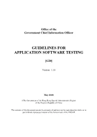 To Download PDF File of Guidelines for Application Software Testing