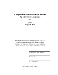 Composition Semantics of the Rosetta Specification Language