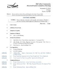 Elk Valley Community Directed Funds Committee Meeting