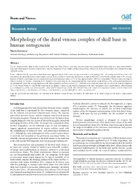 Morphology of the Dural Venous Complex of Skull Base in Human