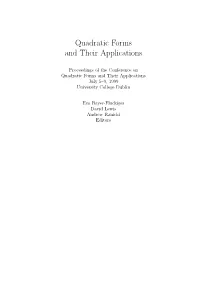 Quadratic Forms and Their Applications