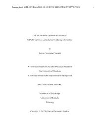 SELF-AFFIRMATION AS an ENVY-REDUCING INTERVENTION I