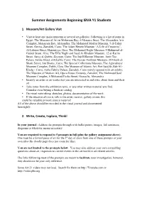 Summer Assignments Beginning IBVA Y1 Students