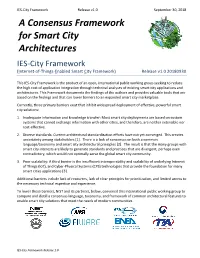 A Consensus Framework for Smart City Architectures IES-City Framework (Internet-Of-Things-Enabled Smart City Framework) Release V1.0 20180930