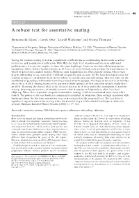 A Robust Test for Assortative Mating