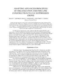 Adapting Advanced Principles of Organization and Fireline