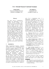 CG3 Beyond Classical Constraint Grammar