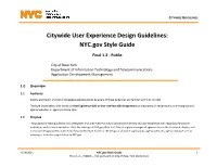 Citywide User Experience Design Guidelines: NYC.Gov Style Guide