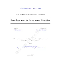 Deep Learning for Supernovae Detection