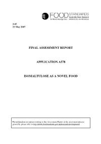 Final Assessment Report Application A578