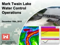 Mark Twain Lake Water Control Operations