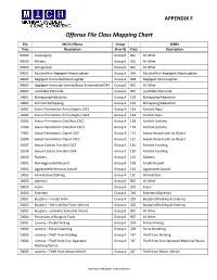 Offense File Class Mapping Chart