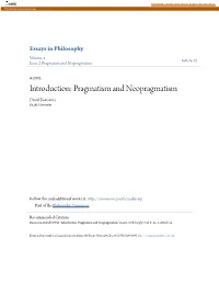 Pragmatism and Neopragmatism