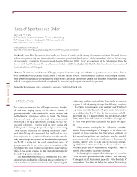 Rules of Spontaneous Order
