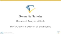 Semantic Scholar Document Analysis at Scale