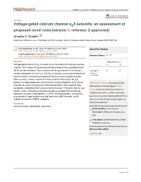Voltage-Gated Calcium Channel Α Δ Subunits