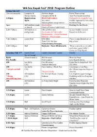 WA Sea Kayak Fest' 2018 Program Version 16
