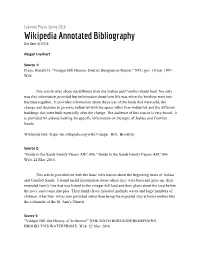 Wikipedia Annotated Bibliography Due Date: 4/14/16