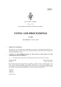 2261 Votes and Proceedings