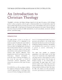 An Introduction to Christian Theology