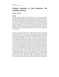 Framing &lt;Anarchy&gt; in Civic Discourse: the Profanity of Chaos