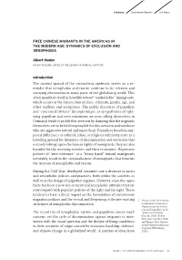 Free Chinese Migrants in the Americas in the Modern Age: Dynamics of Exclusion and Xenophobia
