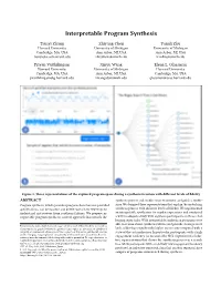 Interpretable Program Synthesis