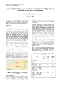 State, Possible Future Developments and Barriers of the Exploration And