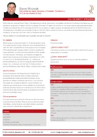 Steve Wozniak Speaker Profile