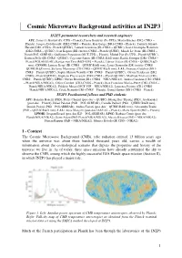 Cosmic Microwave Background Activities at IN2P3