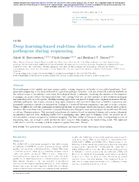 Deep Learning-Based Real-Time Detection of Novel Pathogens During Sequencing Jakub M
