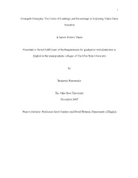Emergent Gameplay: the Limits of Ludology and Narratology in Analyzing Video Game