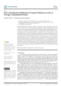New Classification Method to Evaluate Pollution Levels of Sewage