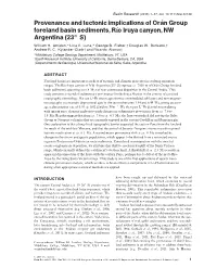 Provenance and Tectonic Implications of Orán Group Foreland Basin